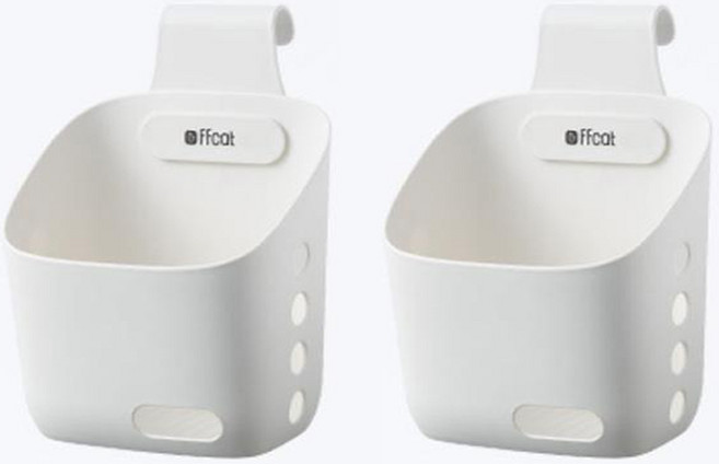 ffcat 행복앤 걸이형 다용도 수납 바구니 대형, 화이트, 2개