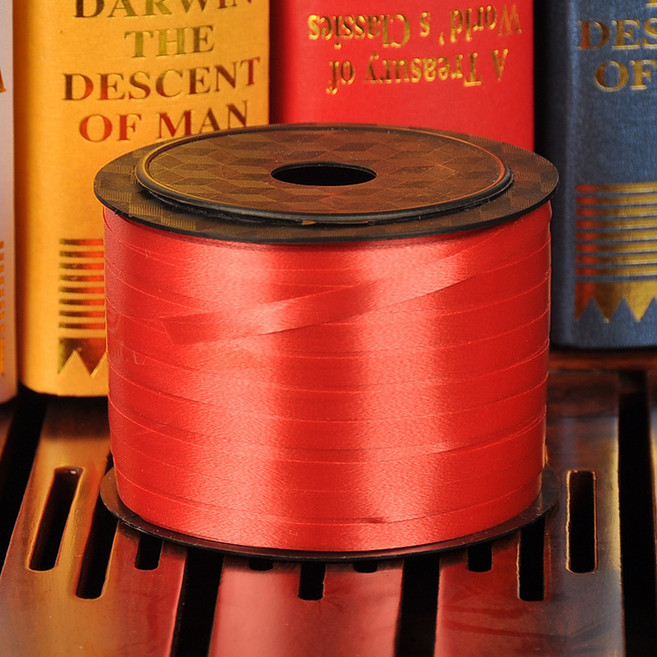 마켓피아 다용도 포장 리본 선물 장식 작업노끈 0.5cm x 90m, 레드 롤, 2개