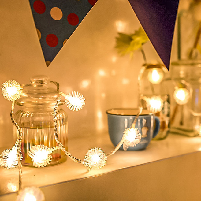 모던앳 LED 눈꽃 줄조명 10구 1.5m, 웜화이트, 1개