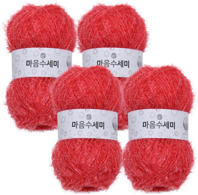 연일섬유 마음수세미 펄 뜨개실, 10 탱고, 4개