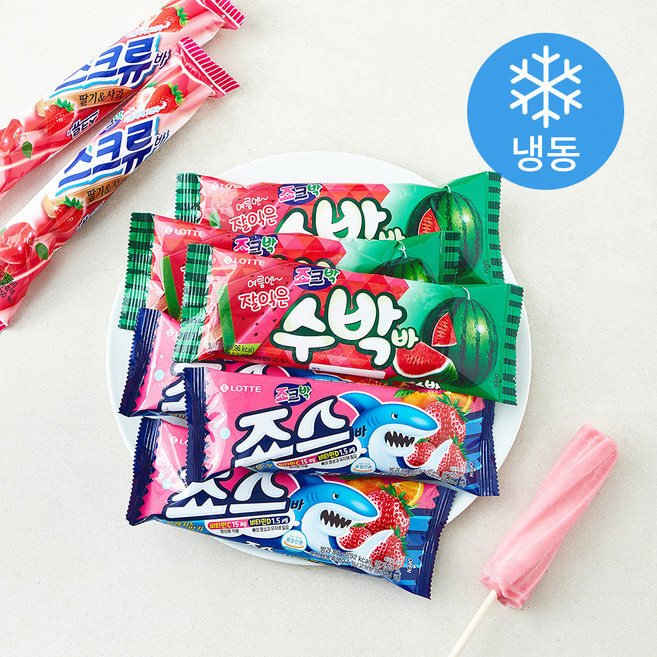 롯데웰푸드 스크류바 80ml x 4개입 + 죠스바 80ml x 4개입 + 수박바 80ml x 4개입 세트 (냉동), 1세트