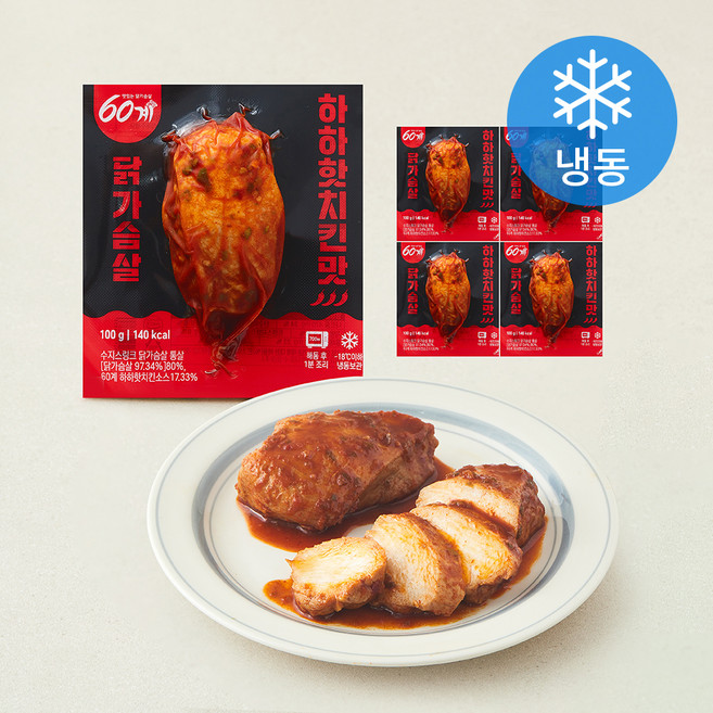 60계 소스 닭가슴살 하하핫치킨맛 (냉동), 100g, 5개, 1개입