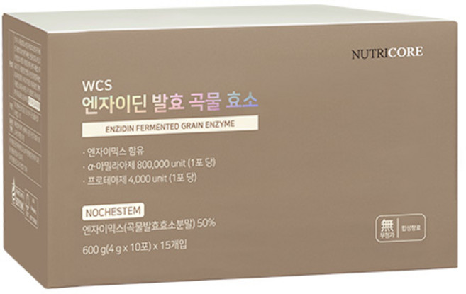 뉴트리코어 WCS 엔자이딘 발효 곡물 효소 150p, 600g, 1개