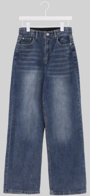 시크폭스 여성용 롱/숏 미셀 워싱 세미와이드 데님 팬츠 52DP641