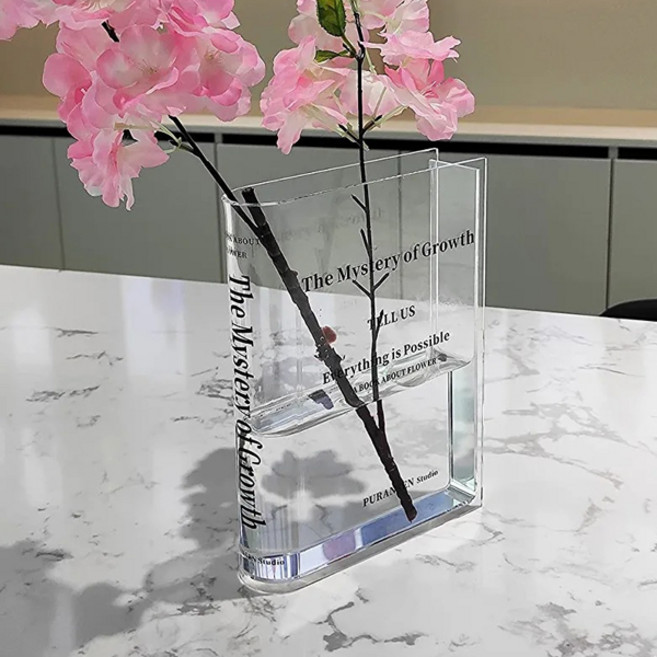 선빛 노마 레터링 아크릴 화병, 베이직 투명