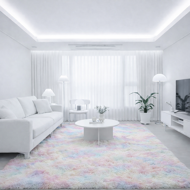 힐링스팟 거실 장모 털 러그