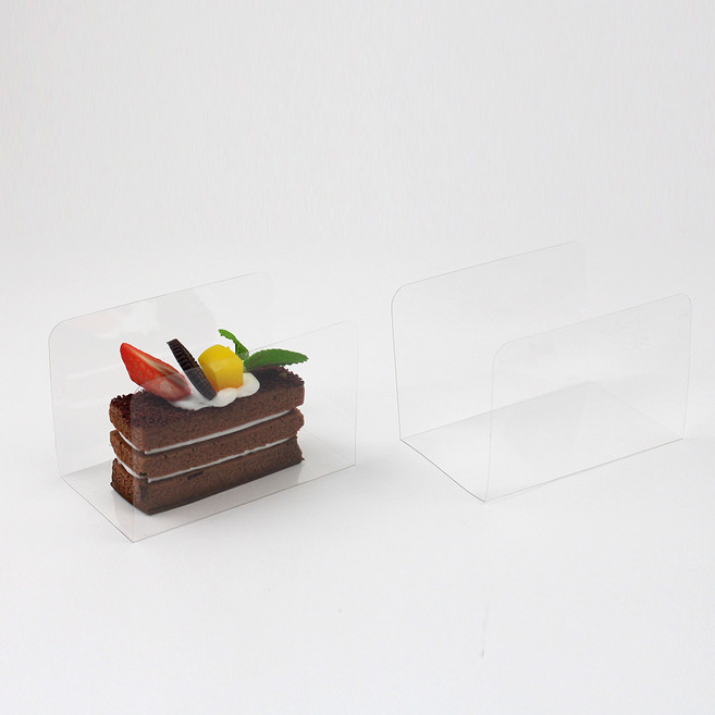 아이엔피 PET 케익 받침 직사각 6호 6cm x 10cm x 높이 6.5 cm, 투명, 25개