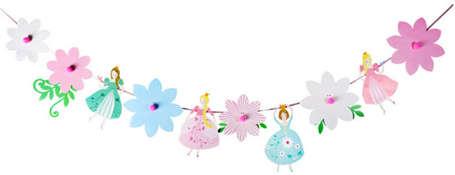 꽃 프린세스 가랜드, 핑크, 1개