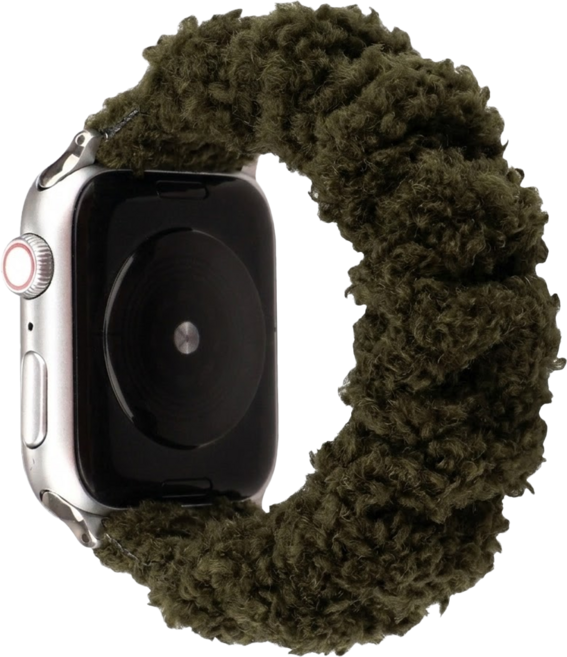 우먼스9999 뽀글이 스크런치 스트랩, 딥그린, 1개