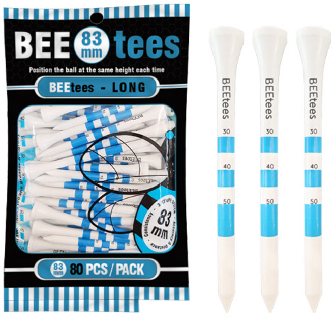 BEEtees 대용량 우드 골프티 80p, 블루, 1개