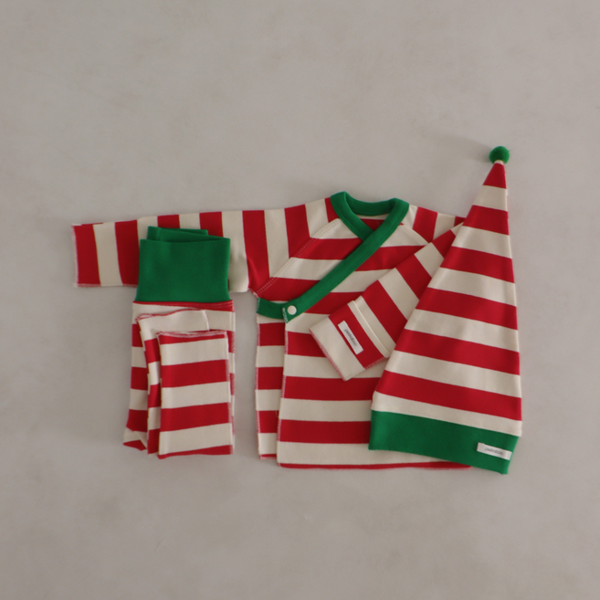 PEEKABOO 新生兒用加厚嗶嗶紗布衣3件組