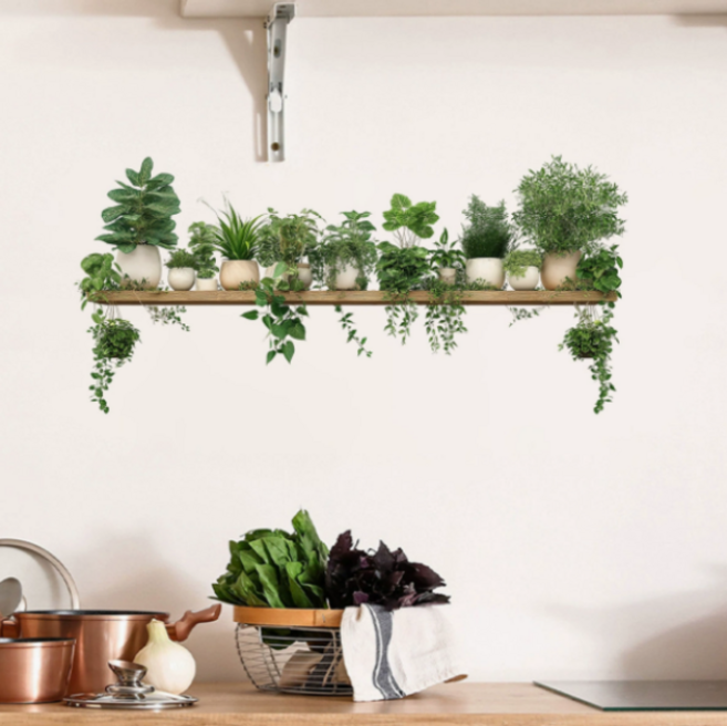 스타리움 인테리어 벽면 데코 포인트 스티커, 화분선반