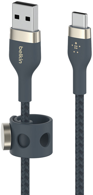 벨킨 프로 플렉스 USB A-C타입 고속 충전 케이블 CAB010bt1M, 블루, 1m, 1개