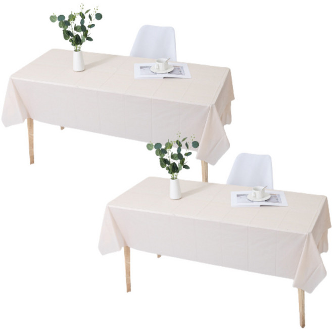 모노플리 전시회 박람회 일회용 행사용 대형 테이블보 2p, 베이지, 274 x 137 cm, 1세트