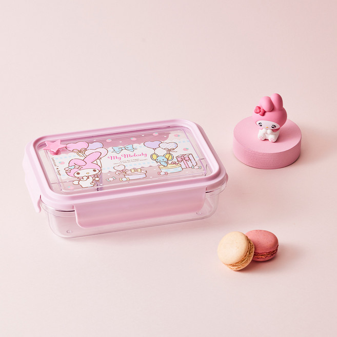 락앤락 아동용 산리오 캐릭터즈 스쿨핏 세칸나눔 도시락 1L, 마이멜로디 핑크, 1개