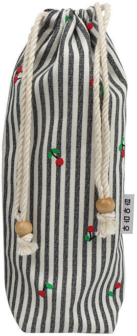 파우마우 보틀 파우치 500ml, 체리 스트라이프, 1개