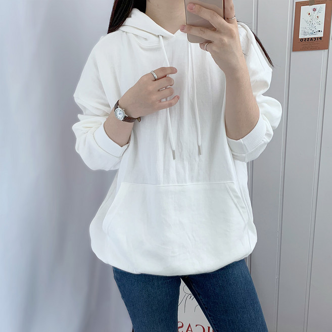 DAKUANG 女款寬版素色連帽長袖衛衣 D09DKA_YO3100