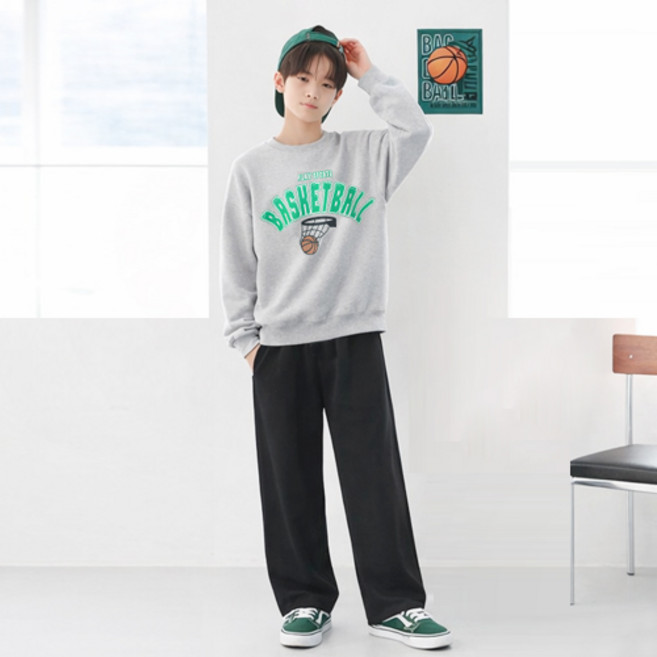나나주니 아동용 농구 상의 + 와이드 바지 세트