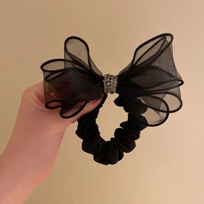 수스다 골드 큐빅 포인트 리본 머리끈