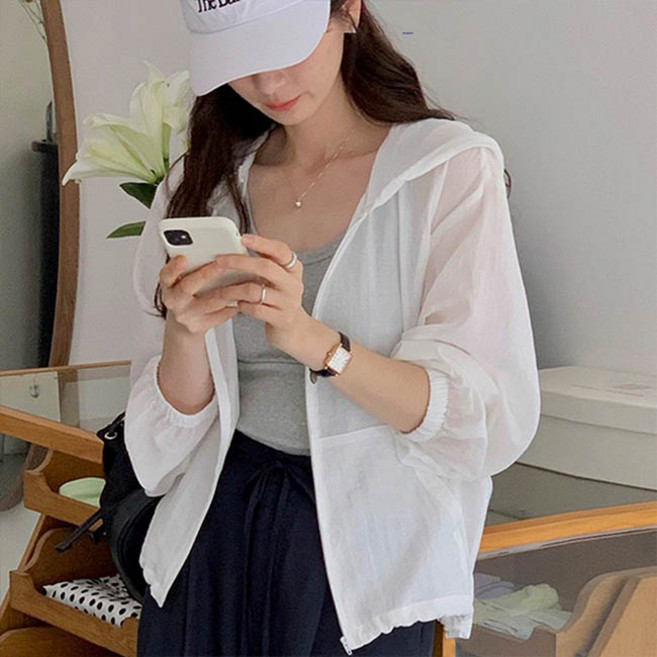 앤드스타일 여성용 캥거루포켓 후드 바람막이 점퍼