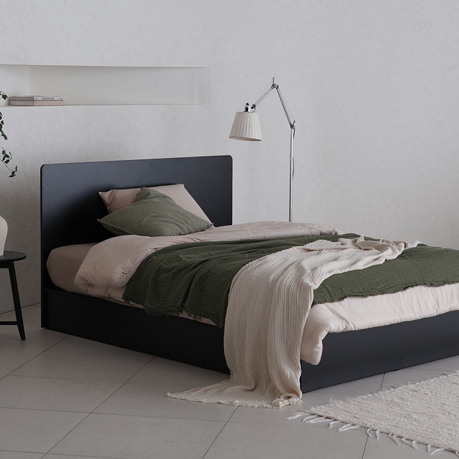 도모디자인 베이직스 헤드형 침대프레임 단품 방문설치, BLACK