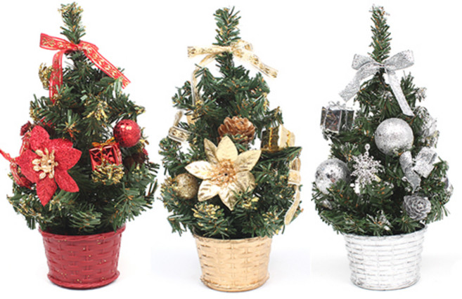 파티해 미니트리 3종 세트 20cm, 골드, 실버, 레드, 1세트