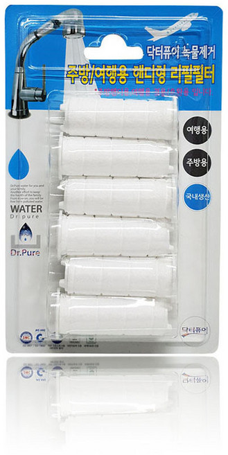 닥터퓨어 녹물제거 주방 핸디형 리필필터 6p, 1개
