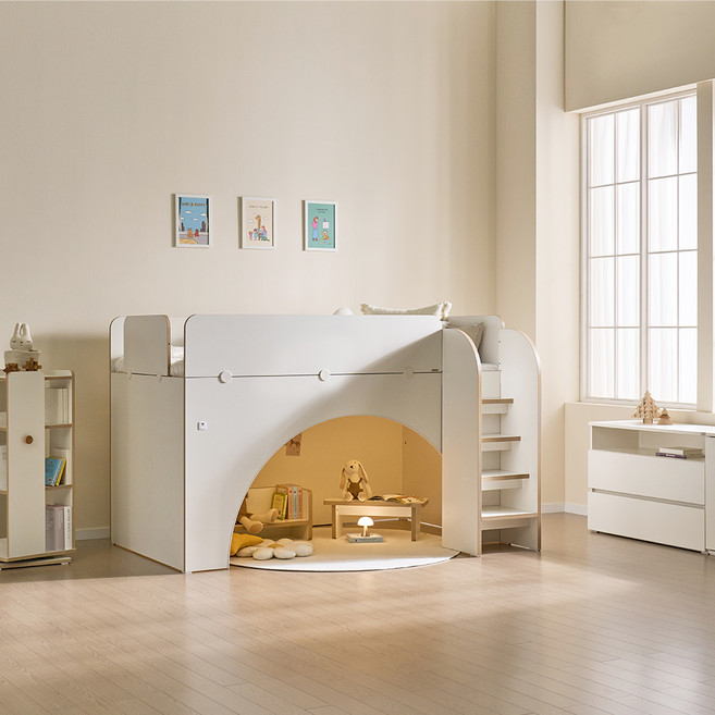 꿈꾸는요셉 드림키즈 전면 사다리 벙커침대 프레임 단품 방문설치, 크림