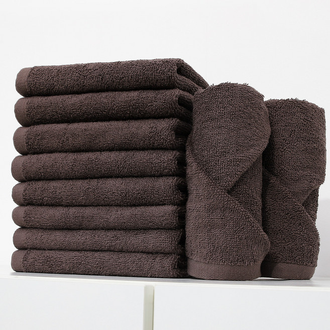 프롬코튼 미용타올 90g 면사, 진갈색, 10개