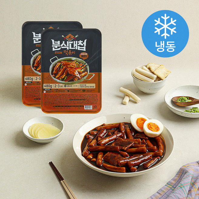 토끼밀 분식대첩 떡볶이 짜장맛 (냉동), 480g, 2개