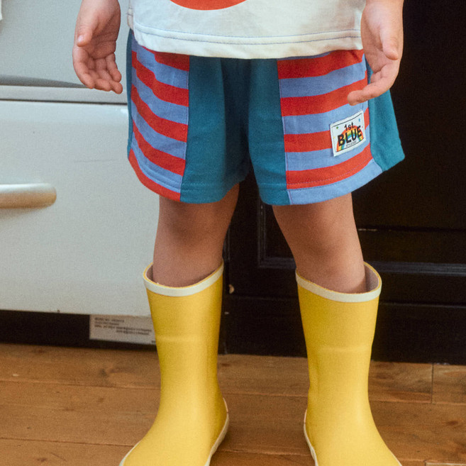 퍼스트블루 아동용 스트라이프 배색 반바지