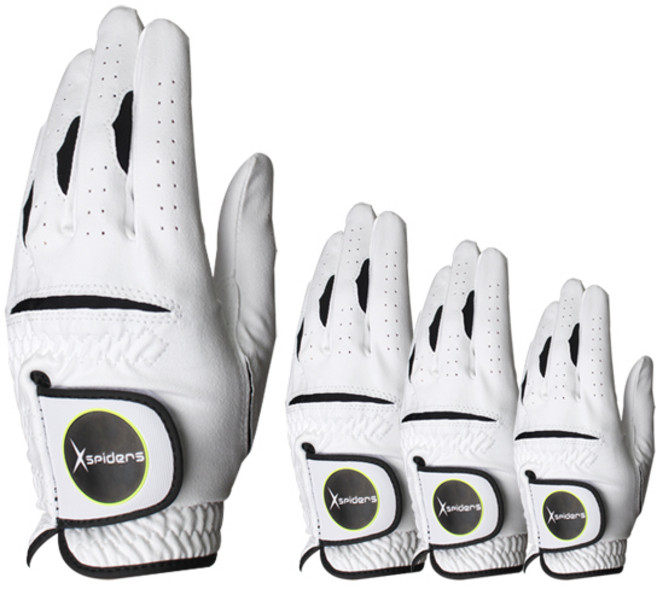 엑스스파이더스 레인 골프장갑 왼손용, 화이트, 4개