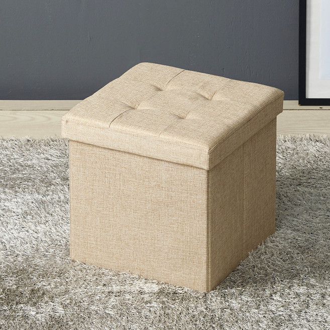 예다움 벤치 수납 스툴 중, 베이지, 1개