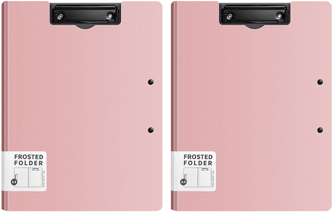 동아피엠에스 심플 커버 양방향 더블 클립보드 A4, 핑크, 2개