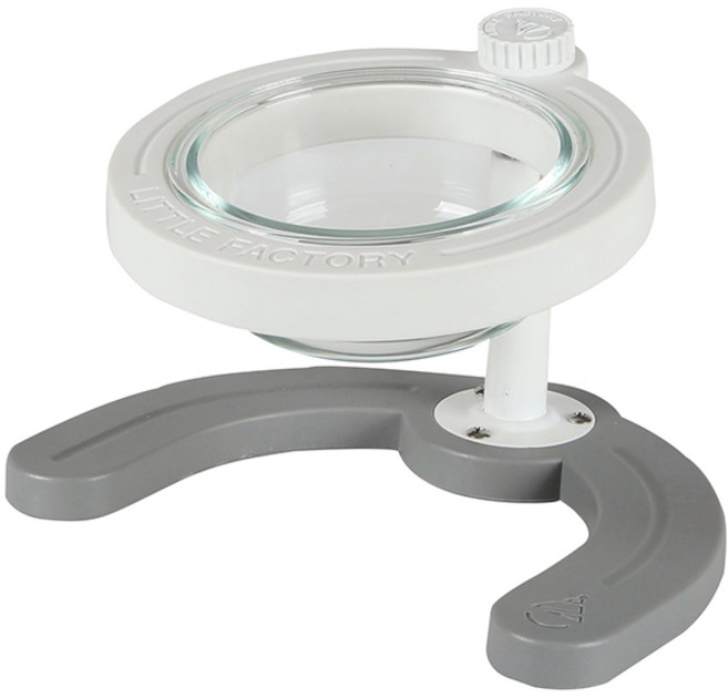 리틀팩토리 반려동물 유리 식기 1구 낮은형, 화이트, 1개