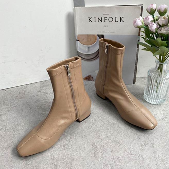 안다로미 쫀쫀레더 앵클부츠 3cm
