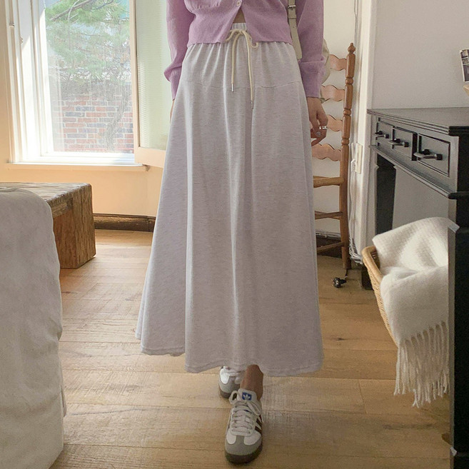 라이오 데일리 베이직 허리밴딩 스트랩 롱스커트 cpsk7108k53