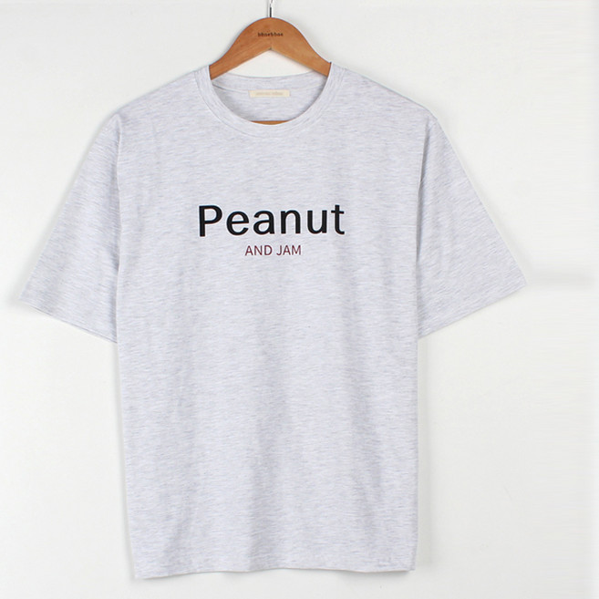 빼빼 여성용 라운드넥 루즈핏 레터링 반팔 티셔츠