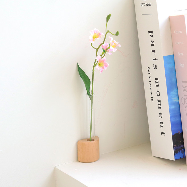 센트바스켓 심플슬림 벽부착 실린더 미니 화병, 클리어