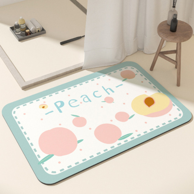 위더홈 파스텔 후르츠 물 흡수 카페트, 피치