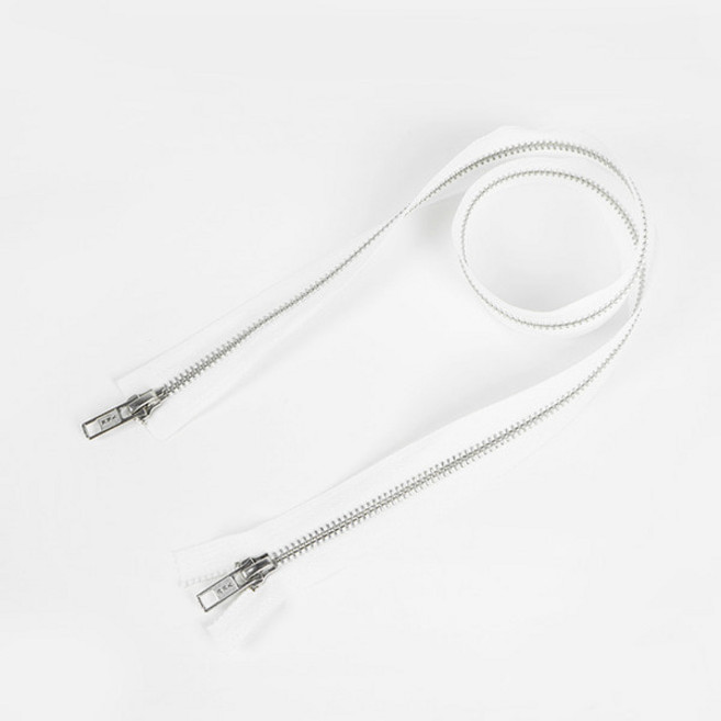 앵콜스 YKK 알루미늄 2way 지퍼, 화이트, 1개