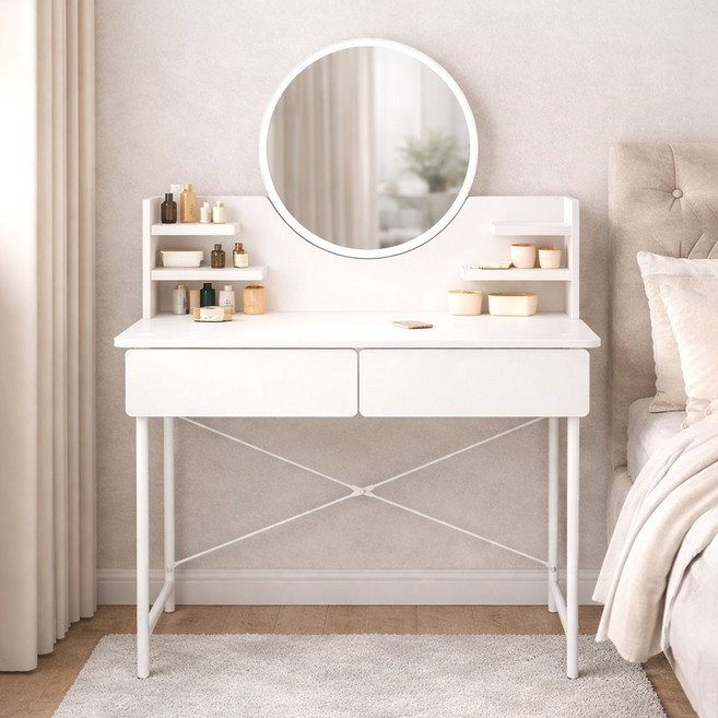 가구느낌 미솔 화장대 800, 화이트화이트