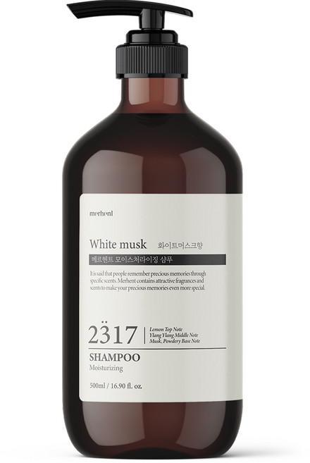 메르헨트 모이스처라이징 대용량 샴푸 화이트머스크향, 1개, 500ml