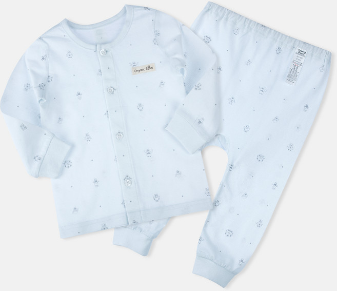 오가닉붐 아동용 로보트 간절기용 썸머 긴팔 상하 내의 세트