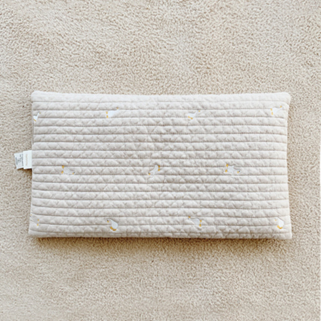 마롤로뜨 자수 누빔 씬 필로우 베개, 베이지덕