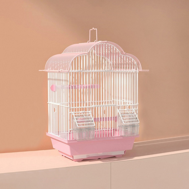 랜보어 클로버 일체형 새장 S, 핑크, 1개