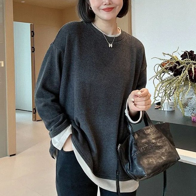 언헤브 페이크 투피스 임부 티셔츠