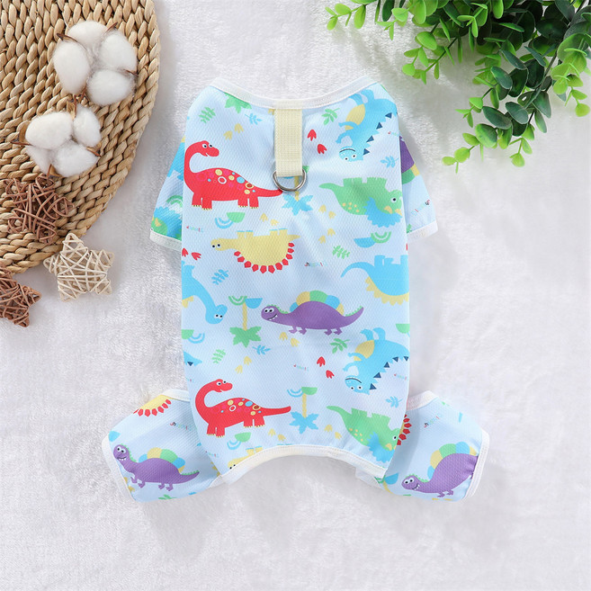 요런개 반려동물 올인원 메쉬 통기성 옷, NO 03 공룡, 1개