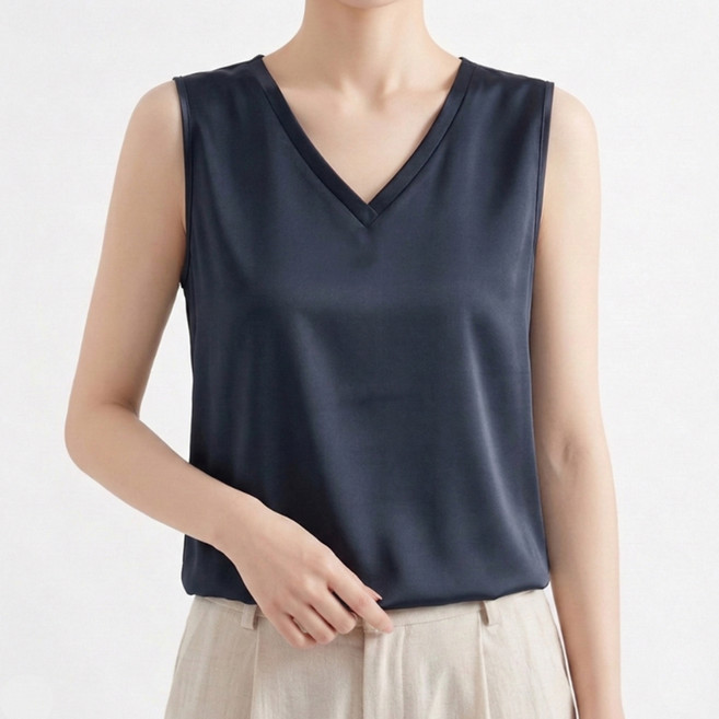 소니오 여성용 루즈핏 실키 민소매