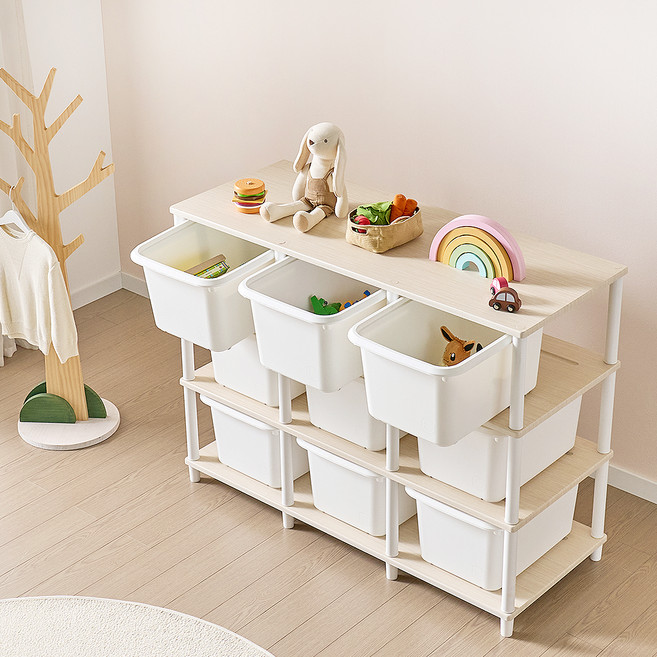 가구레시피 국내생산 큐브 다용도 바스켓 수납장 방문설치, 메이플